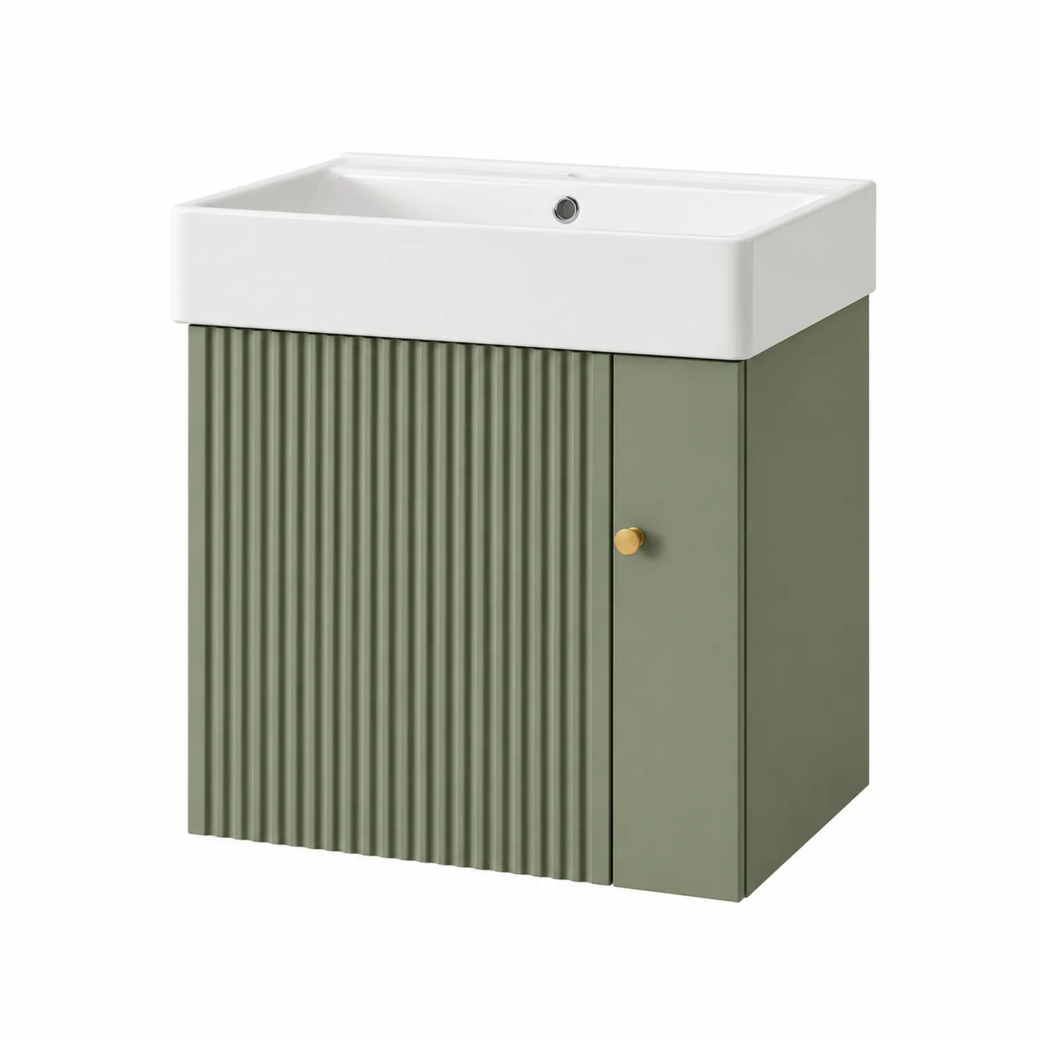 Mueble de baño MDF Verde con Lavabo de Cerámica-Domlume