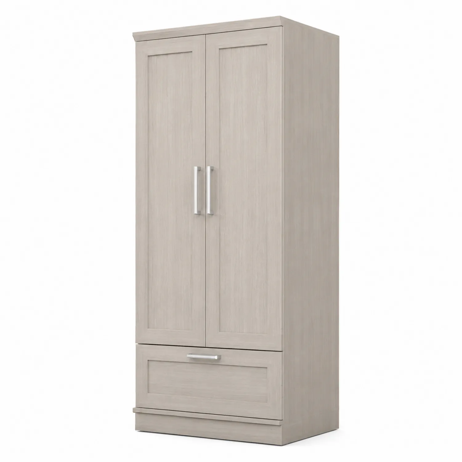 Armario de Madera con 2 Puertas y 1 Cajón Gris-Domlume