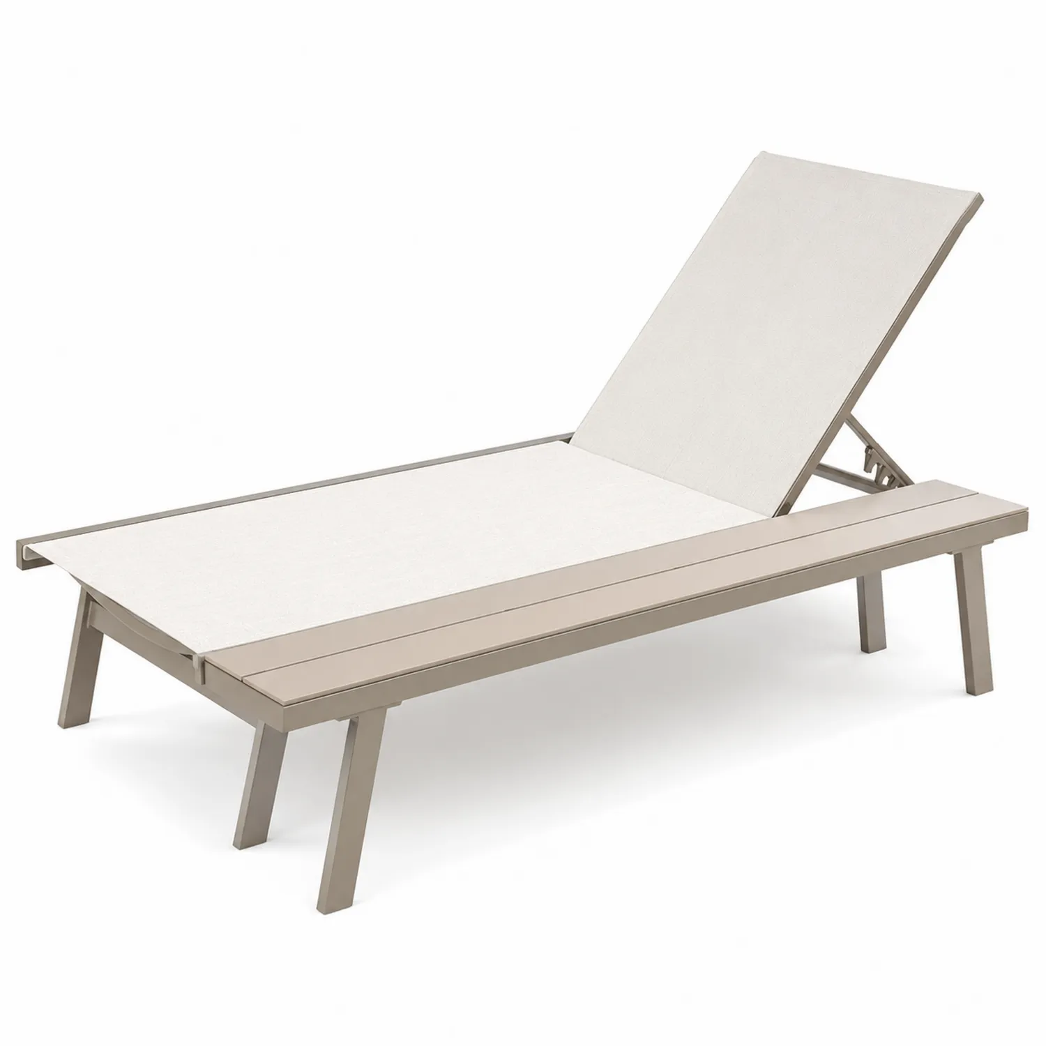 Tumbona de aluminio y poliéster ajustable Beige-Domlume
