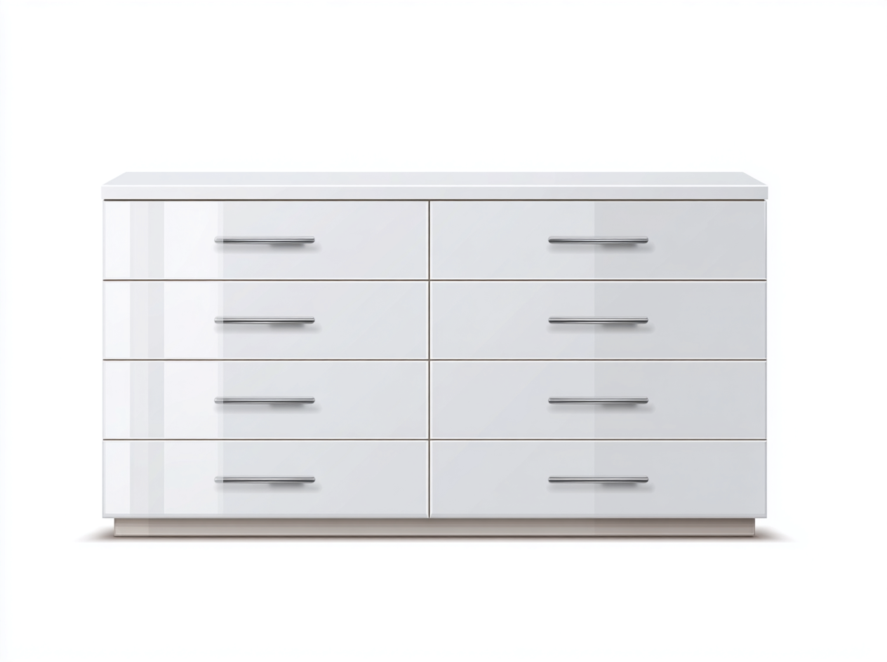 Cómodas 120x40x80 cm madera MDF blanco 8 cajones almacenamiento moderno-Coluxohouse