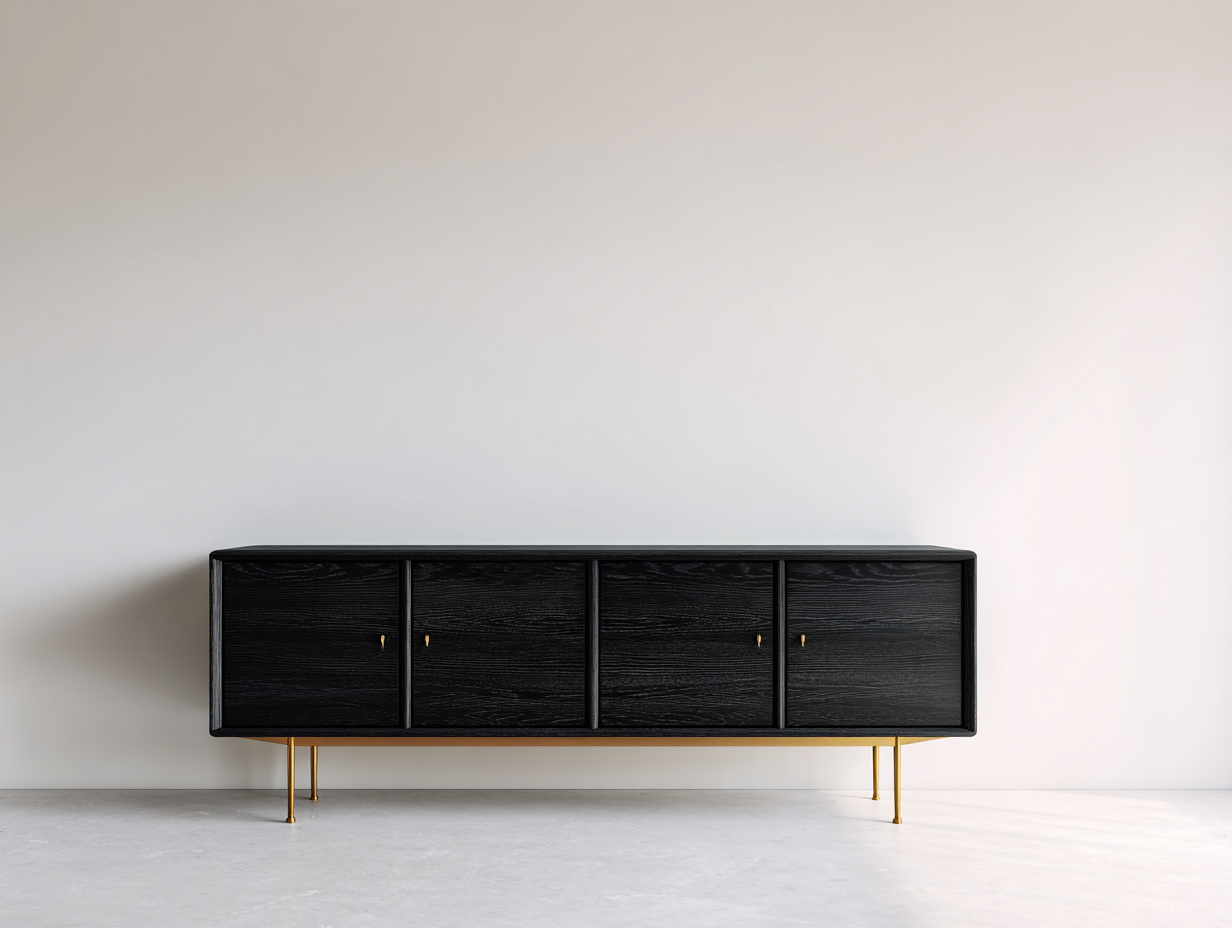 Mueble recibidor madera 180x40x75 cm - negro - con almacenamiento - diseño moderno-Ninorohome
