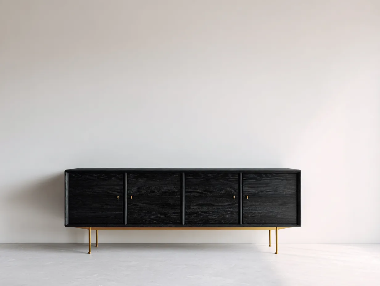 Mueble recibidor madera 180x40x75 cm - negro - con almacenamiento - diseño moderno-Ninorohome