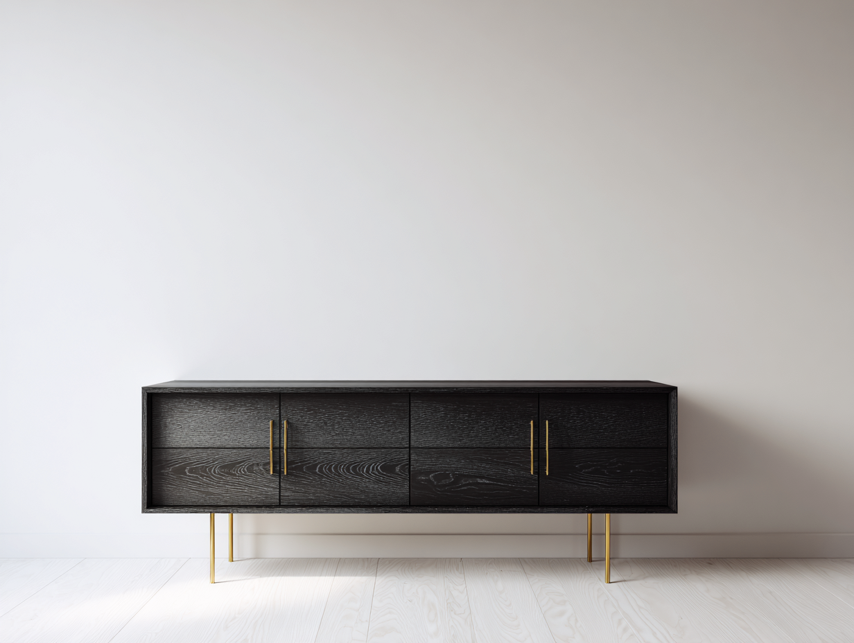 Mueble recibidor madera 180x40x75 cm negro almacenamiento entrada estilo moderno-Ninorohome