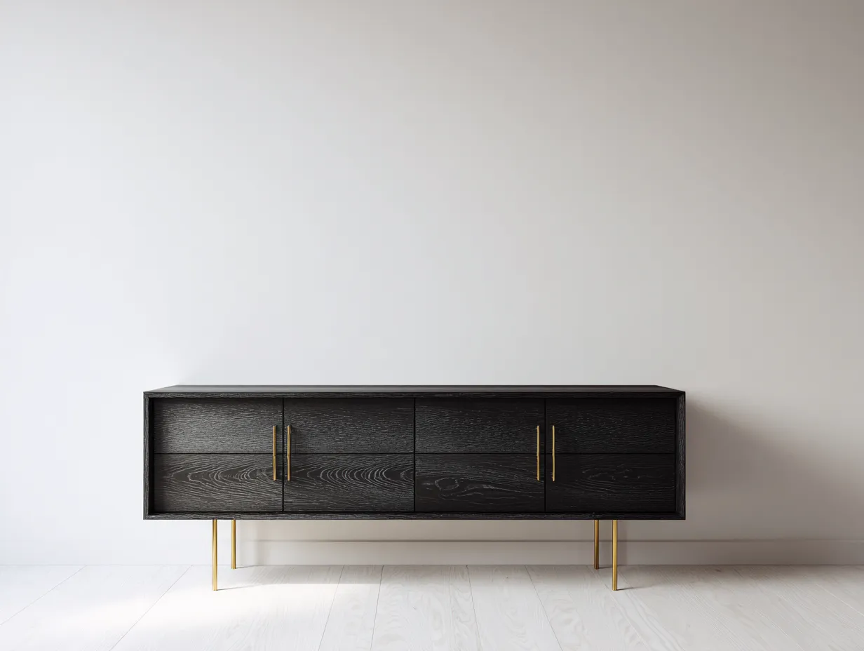 Mueble recibidor madera 180x40x75 cm negro almacenamiento entrada estilo moderno-Ninorohome