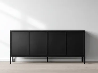 Mueble recibidor madera 200x45x80 cm - negro - con almacenamiento - diseño minimalista-Ninorohome