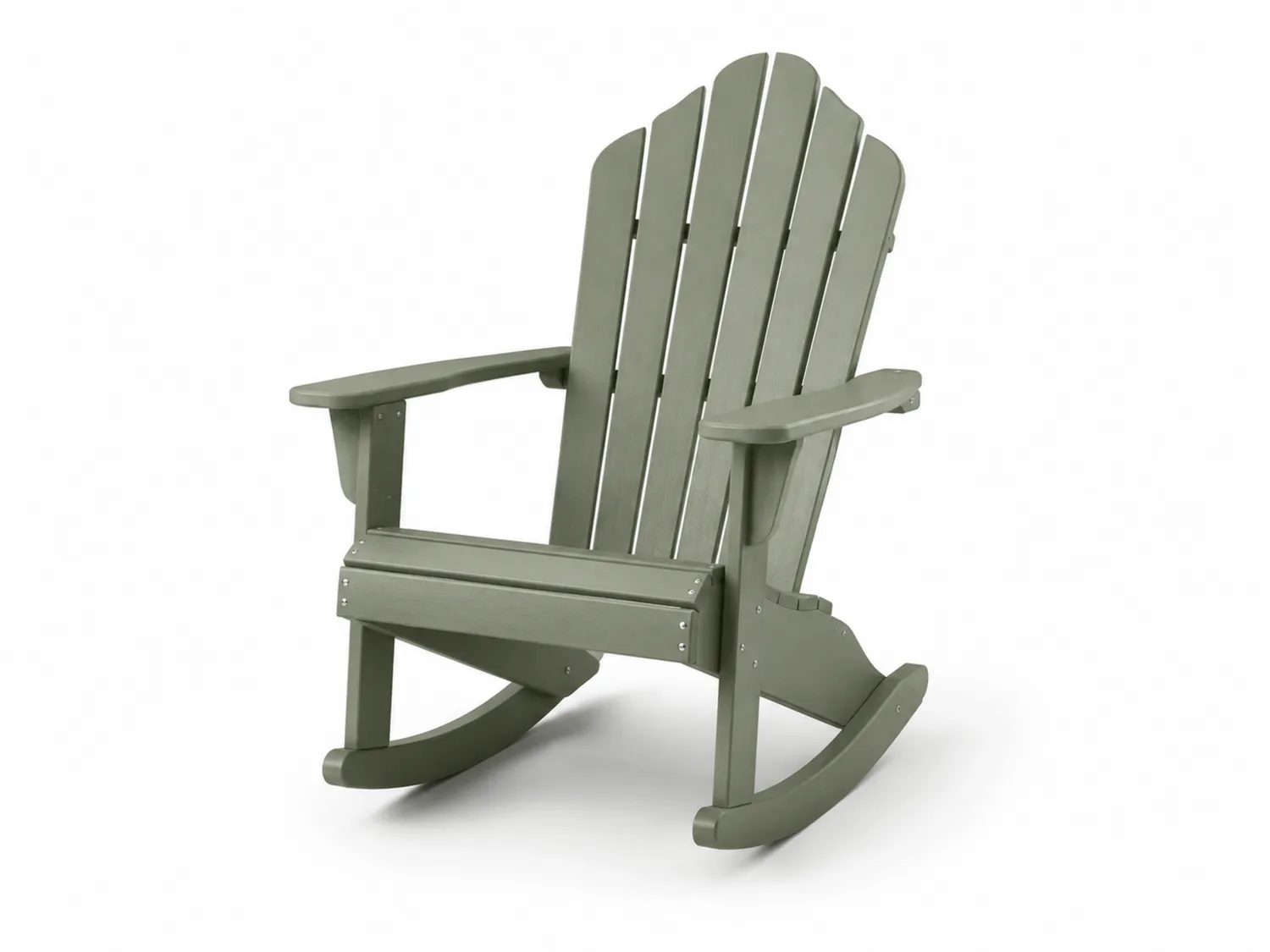 Silla Mecedora de Madera Plástica Verde para Exterior
