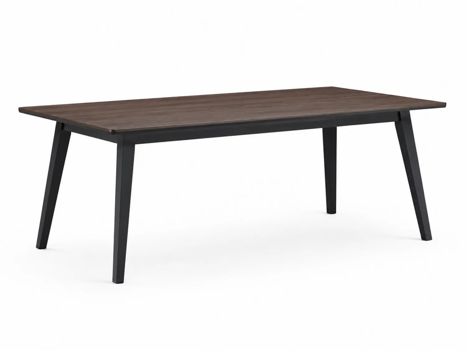 Mesa de comedor de madera de nogal y acero 180x90x75 cm Marrón/Negro