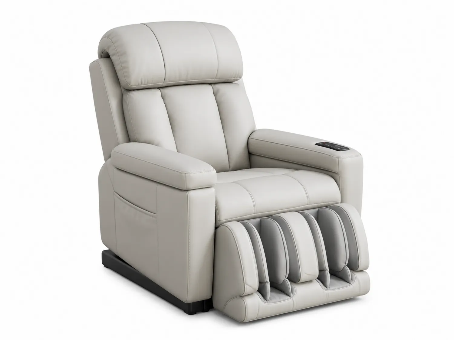 Sillón de Masaje Reclinable de Cuero Sintético Gris Claro