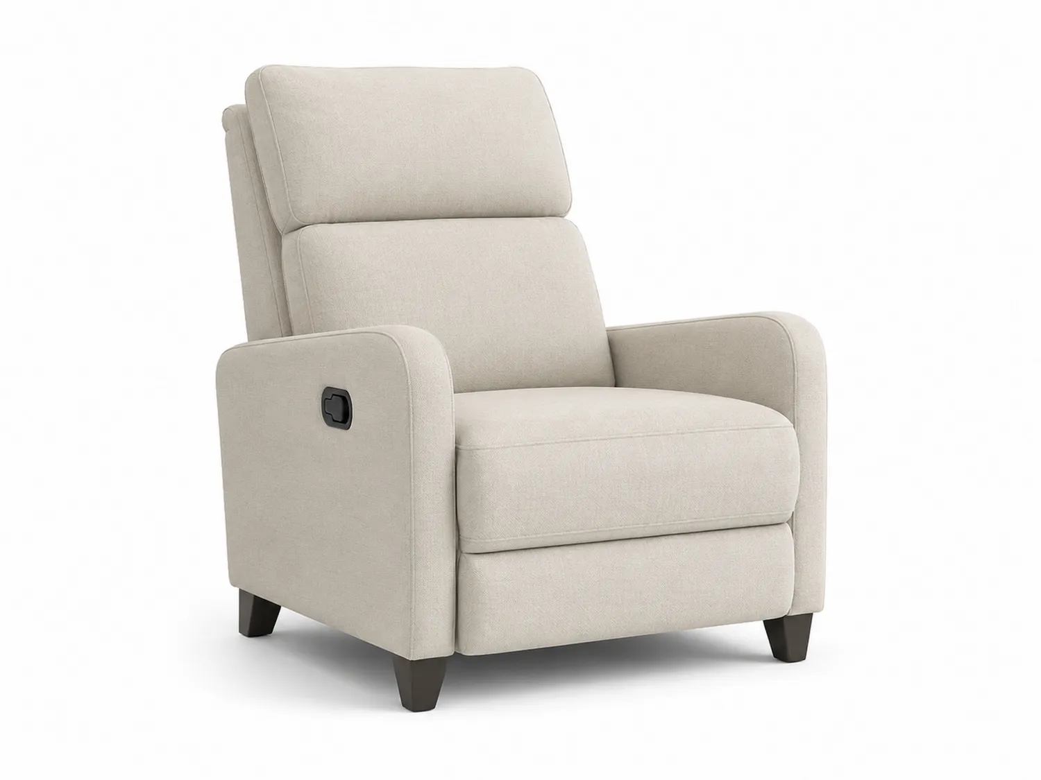 Sillón reclinable de poliéster beige 96x80x100 cm