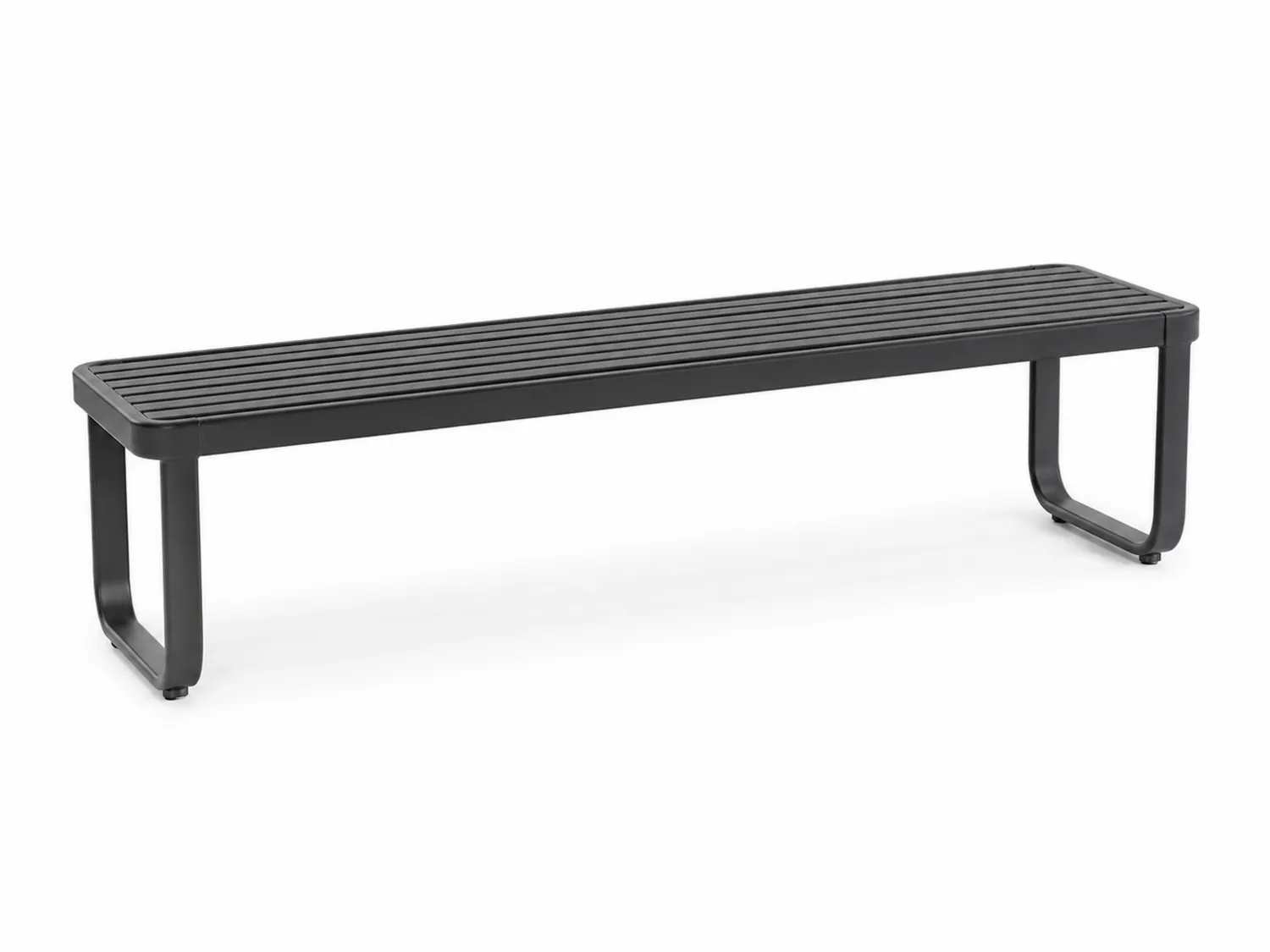 Banco de metal negro de 160 cm para exteriores