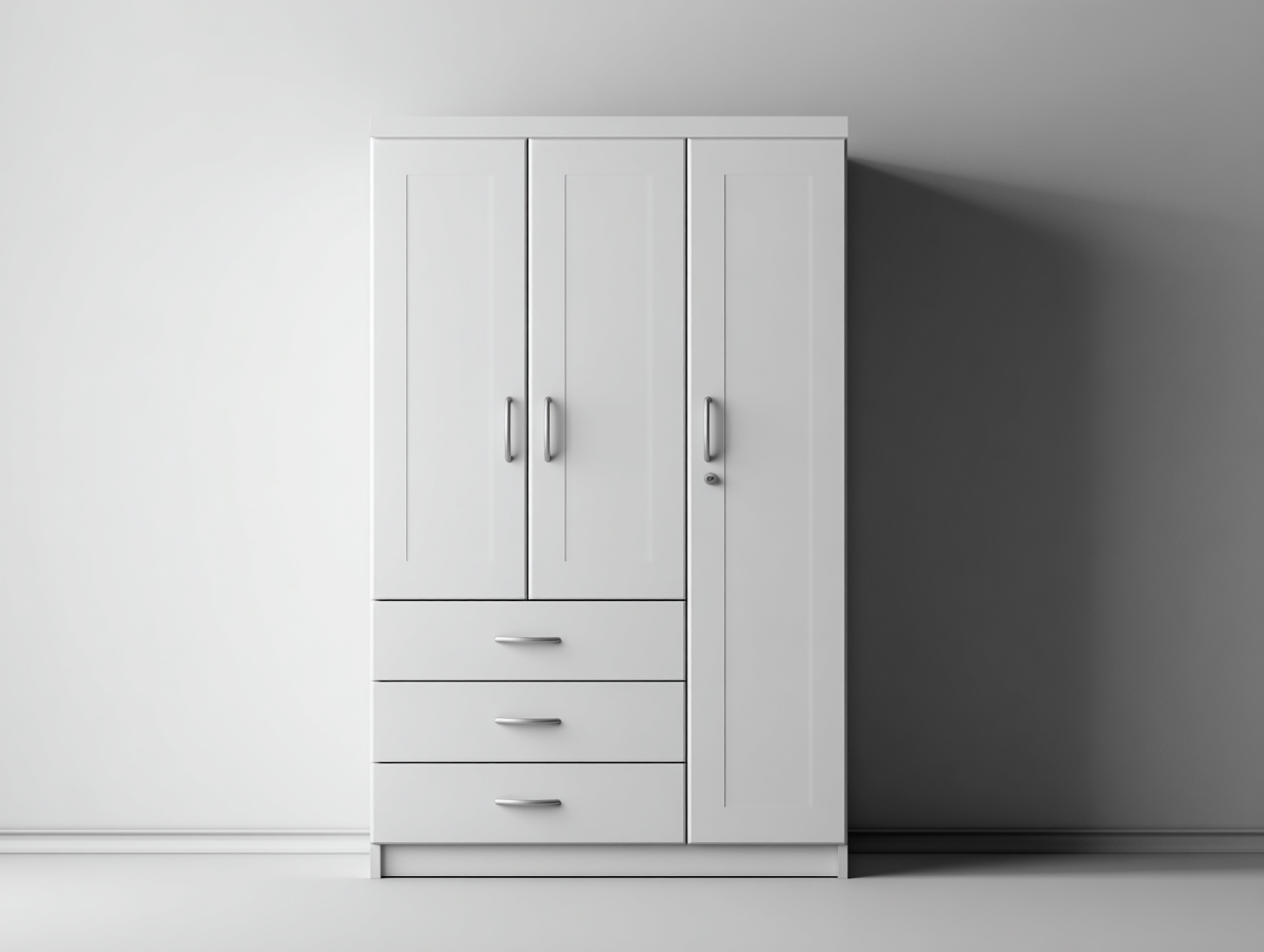 Armarios de madera MDF 120x50x180 cm - color blanco - diseño moderno para dormitorio-Soloialoft