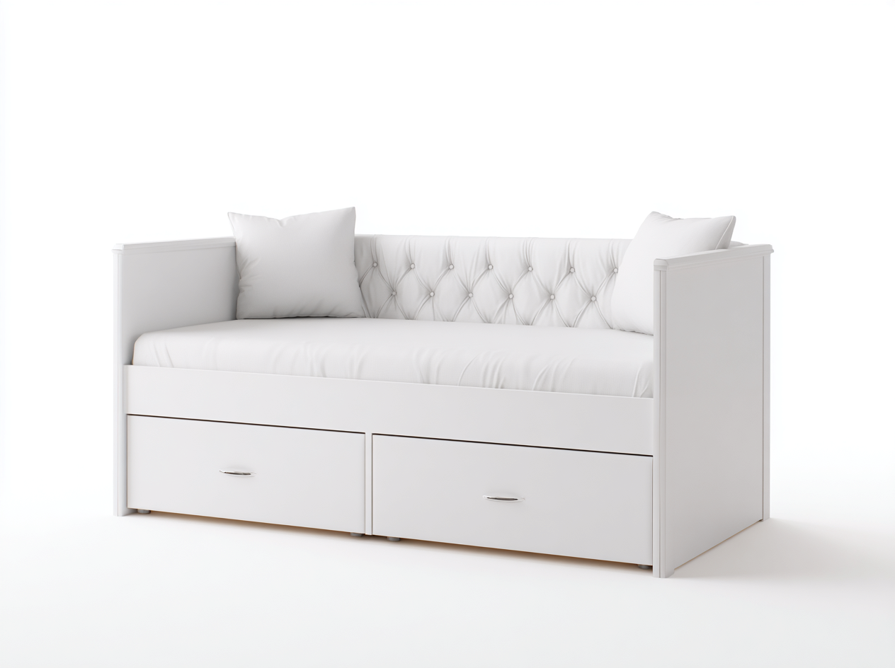 Sofás cama madera 200x90x85 cm blanco - sofá cama con 2 cajones - diseño moderno-Soloialoft