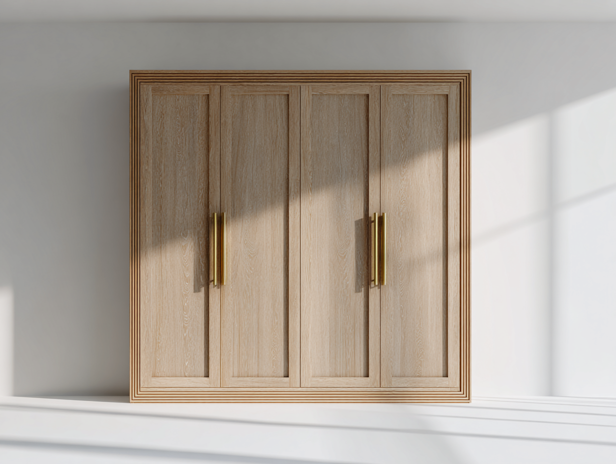 Armarios 160x60x200 cm madera MDF marrón 4 puertas almacenamiento moderno-Soloialoft