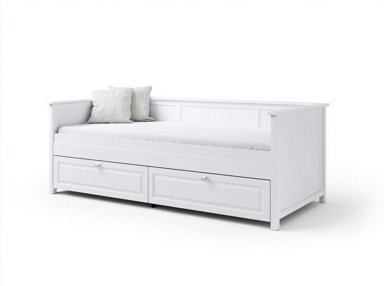 Sofás cama madera 200x90x85 cm - blanco - estilo moderno con almacenamiento-Soloialoft