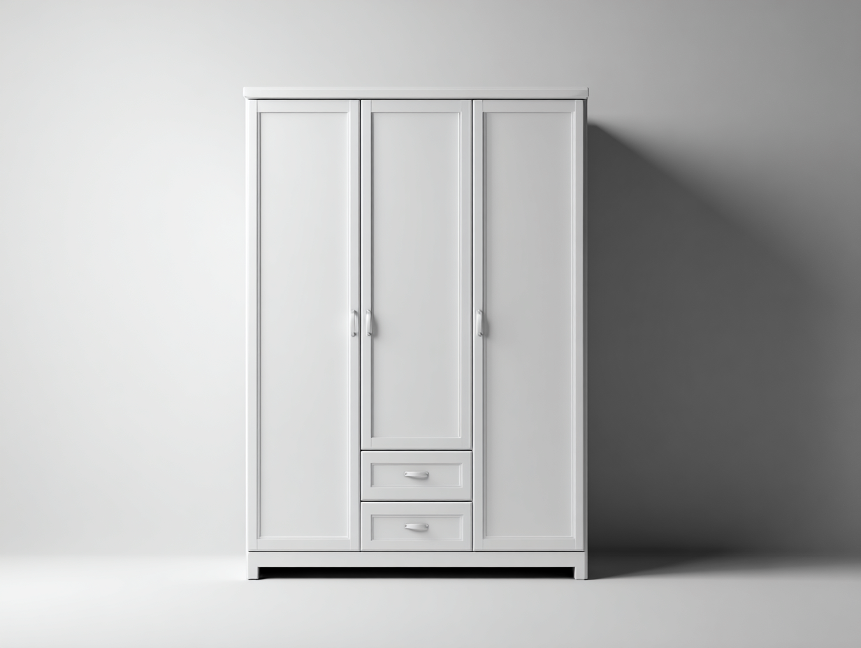 Armarios madera 150x55x190 cm - blanco - estilo clásico con almacenamiento-Soloialoft
