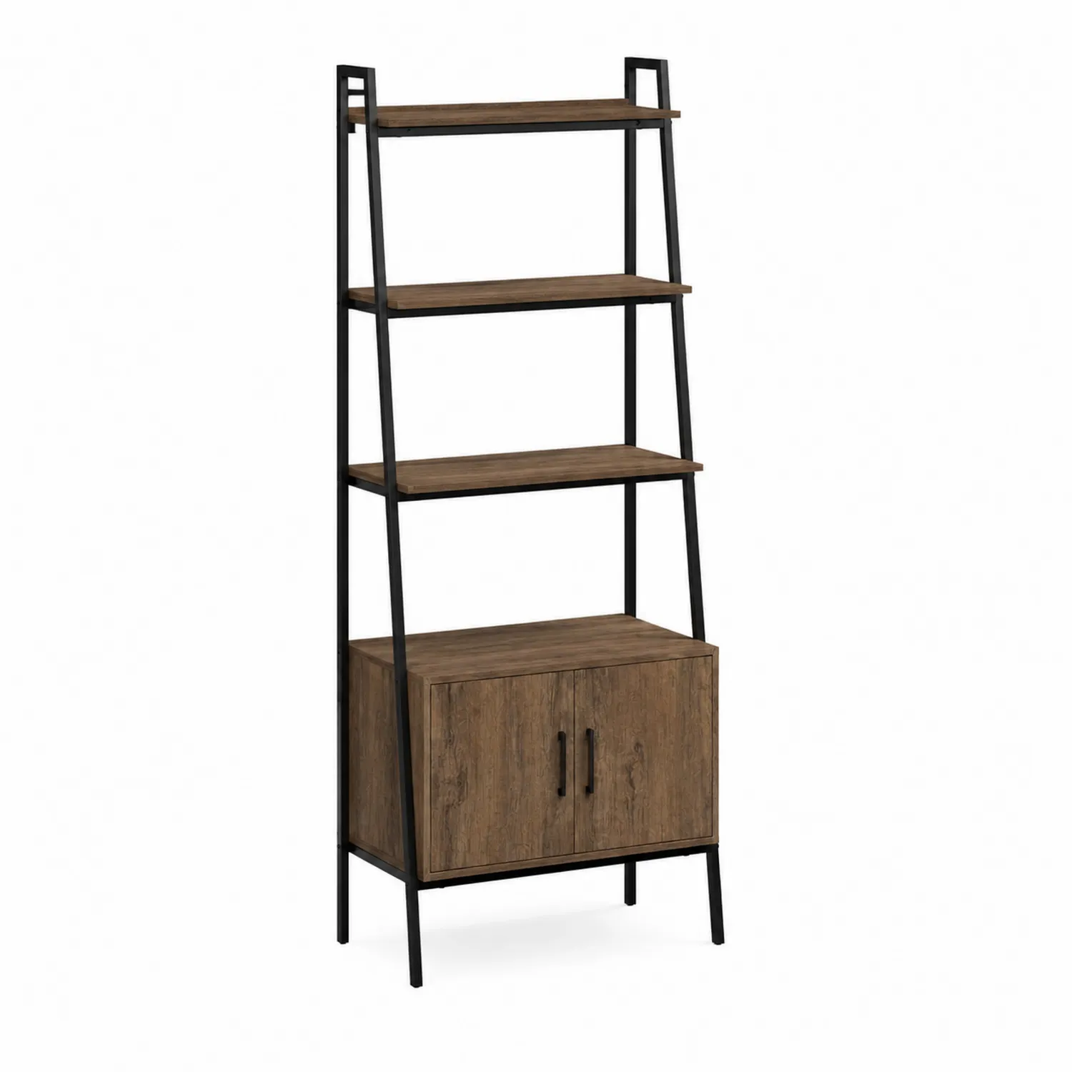 Estantería de madera y metal con 4 niveles 180 cm Marrón/Negro