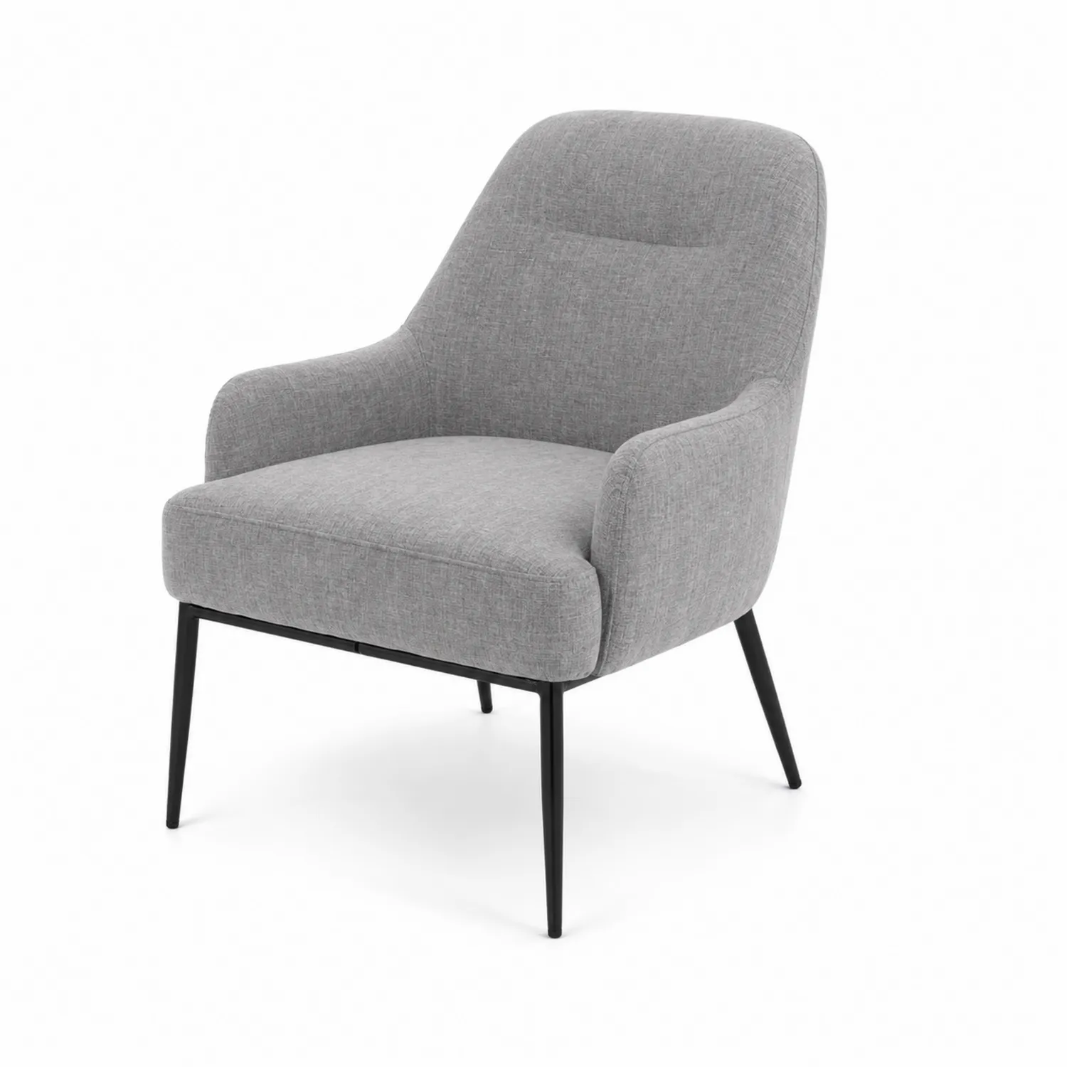 Silla de Tela Gris con Patas de Metal