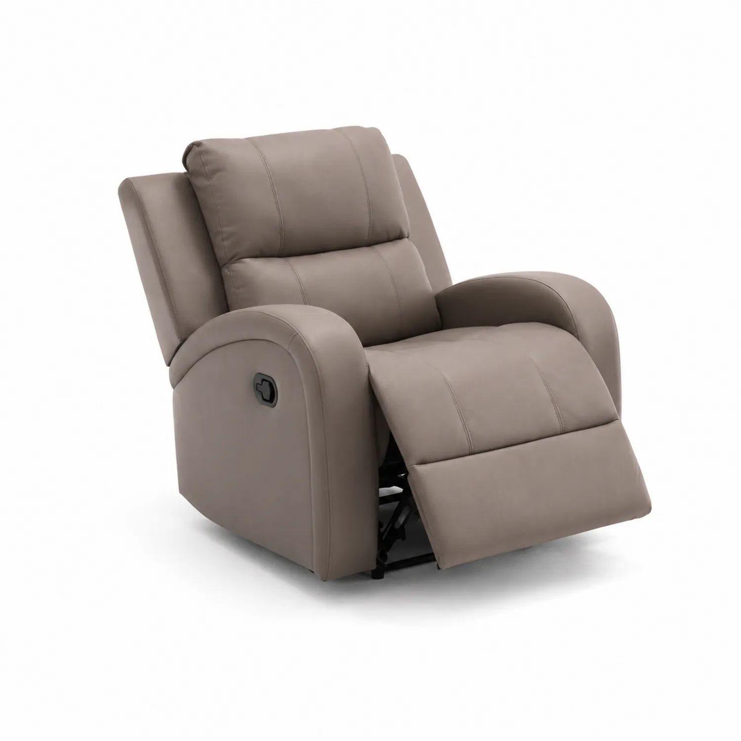 Sillón reclinable de cuero sintético taupe