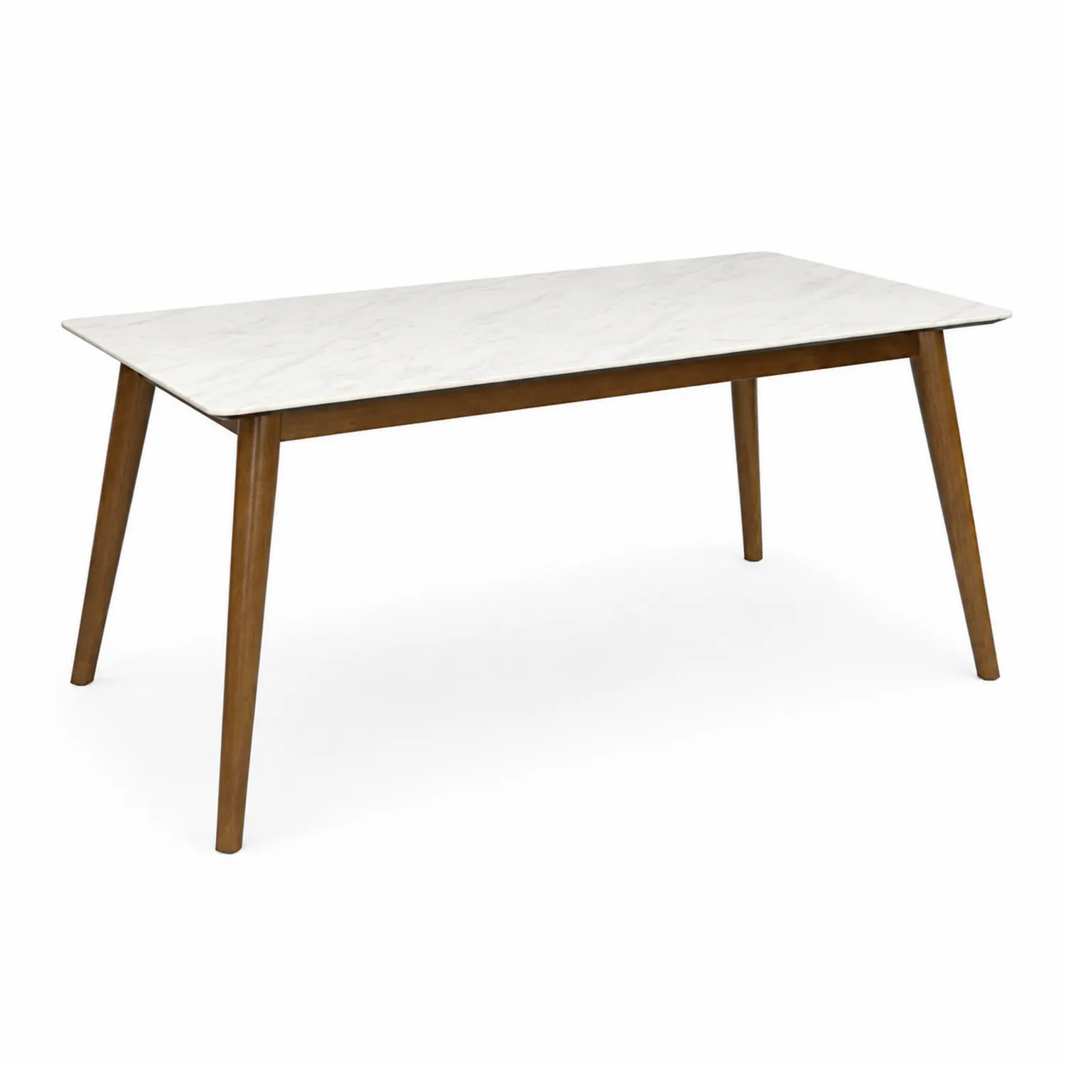 Mesa de comedor de mármol y madera