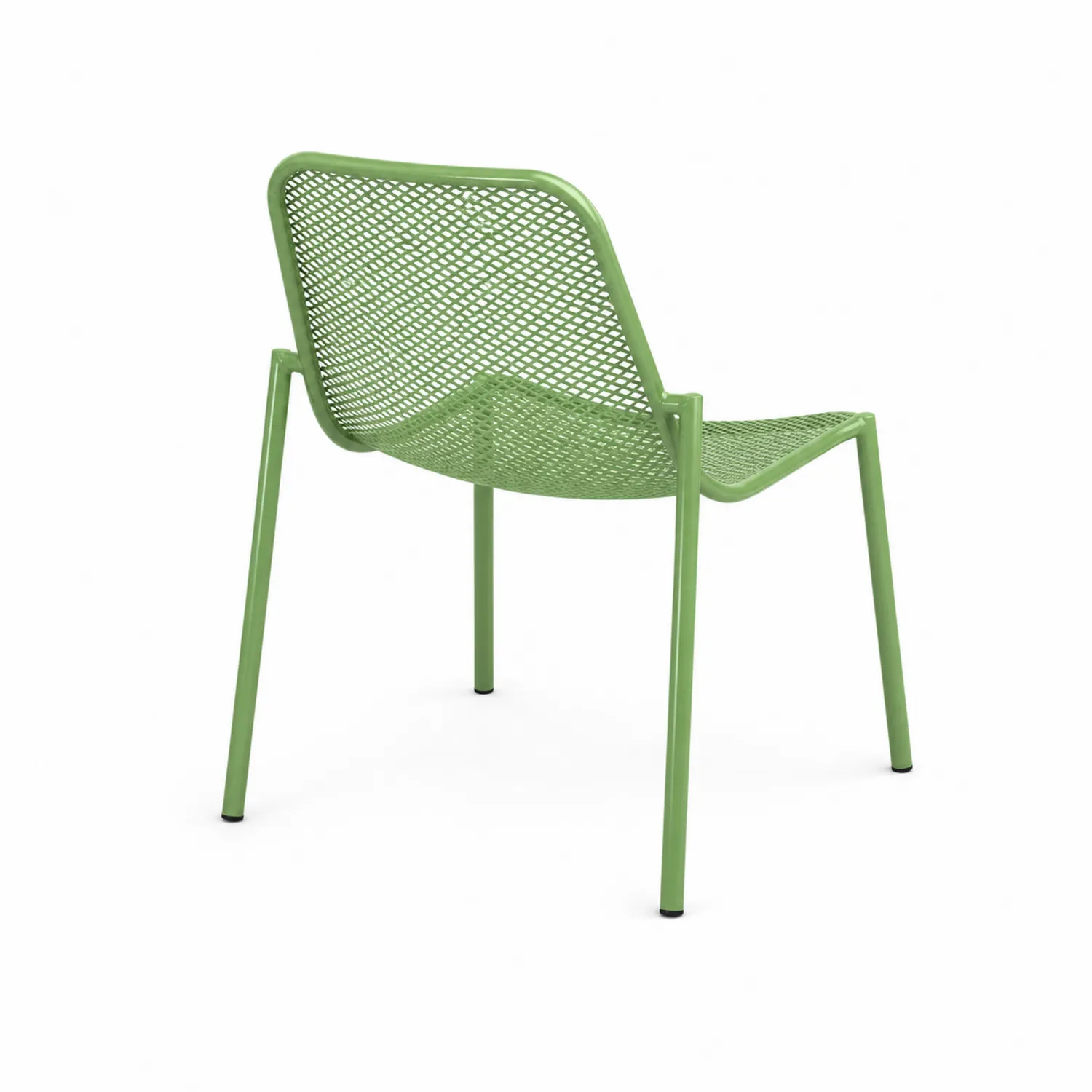 Silla de metal verde para exterior