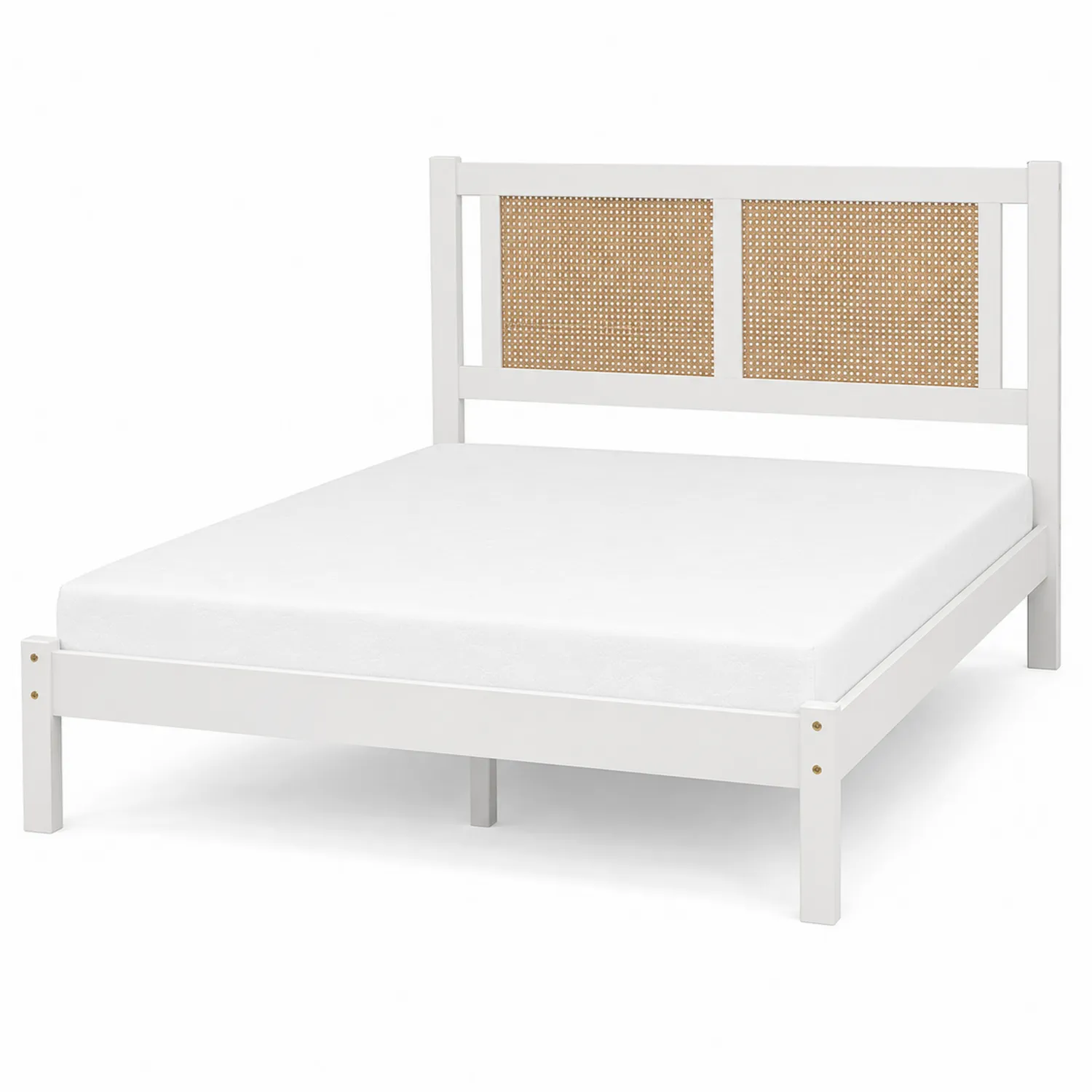 Cama de Madera de Pino y Ratán 200x160 cm