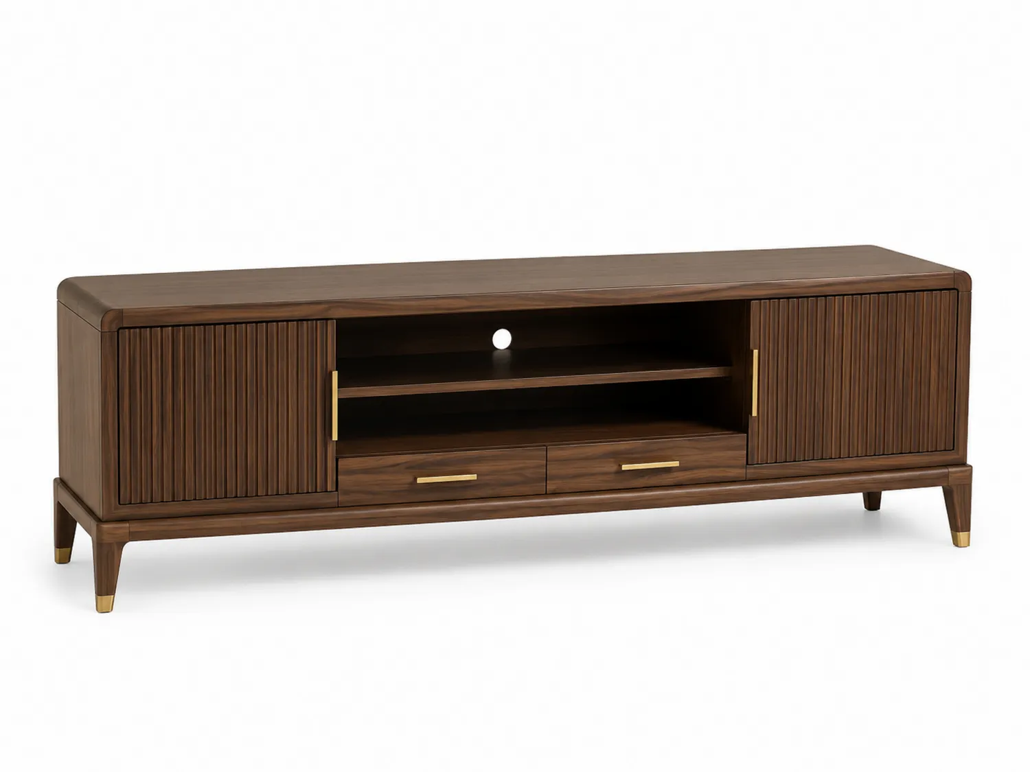 Mueble de TV de madera de nogal con almacenamiento 180x45x50 cm-eltidorin