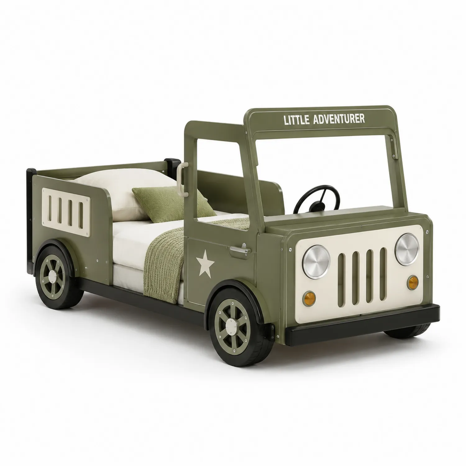 Cama infantil con diseño de coche en madera-eltidorin