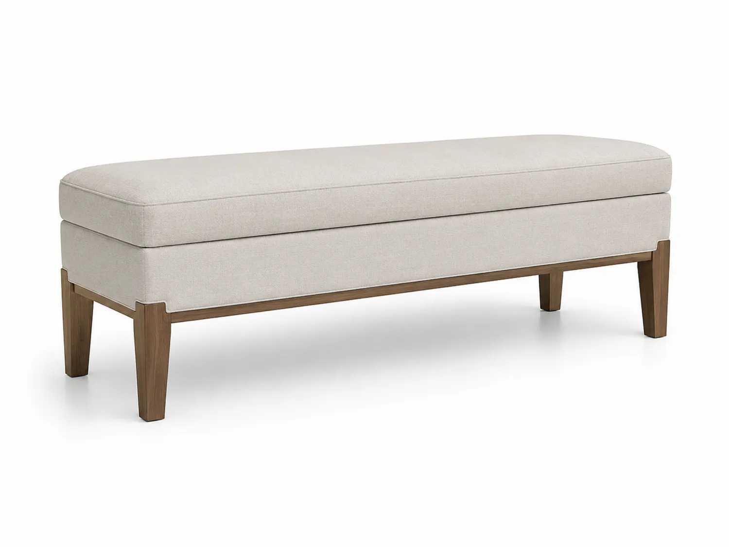 Banco de lino y madera 140x45x50 cm Beige-eltidorin