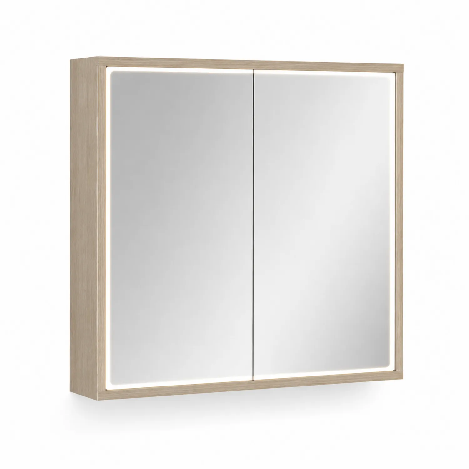 Armario de baño con espejo LED MDF Roble Claro 100x70x15 cm-eltidorin
