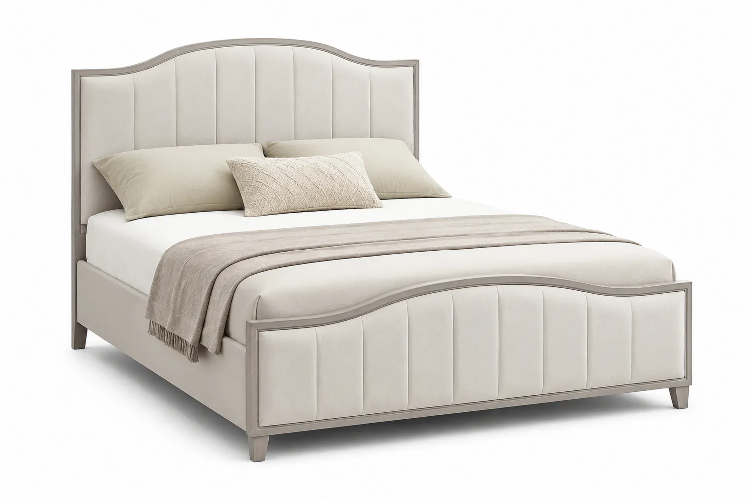Cama tapizada de Madera 200x160 cm Crema-eltidorin