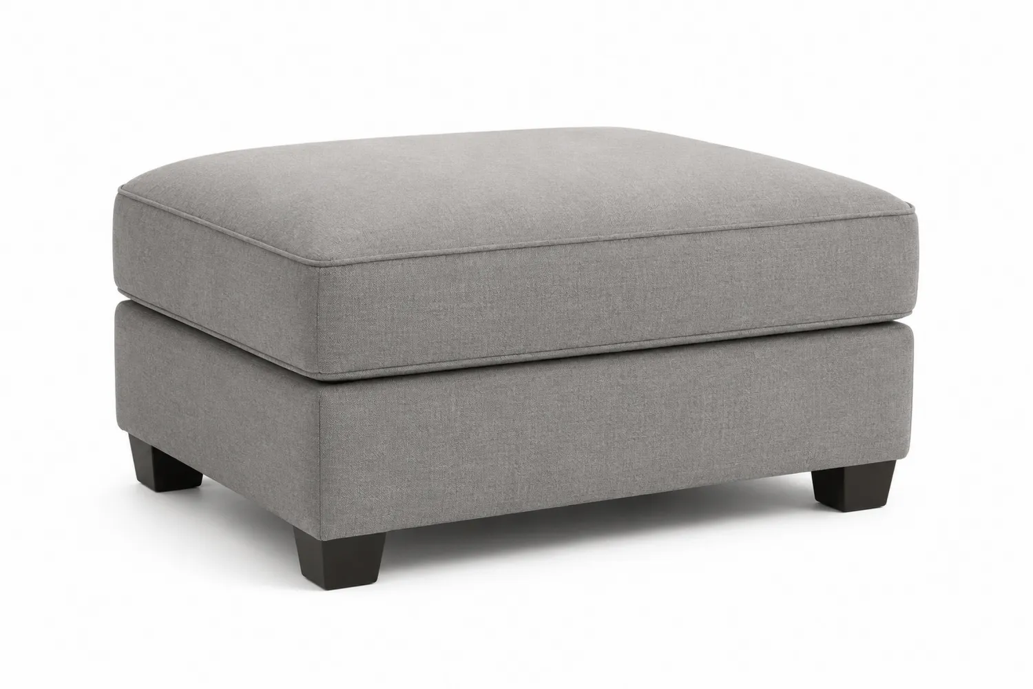 Puf de tela poliéster gris con patas de madera 70 cm x 70 cm x 45 cm-eltidorin