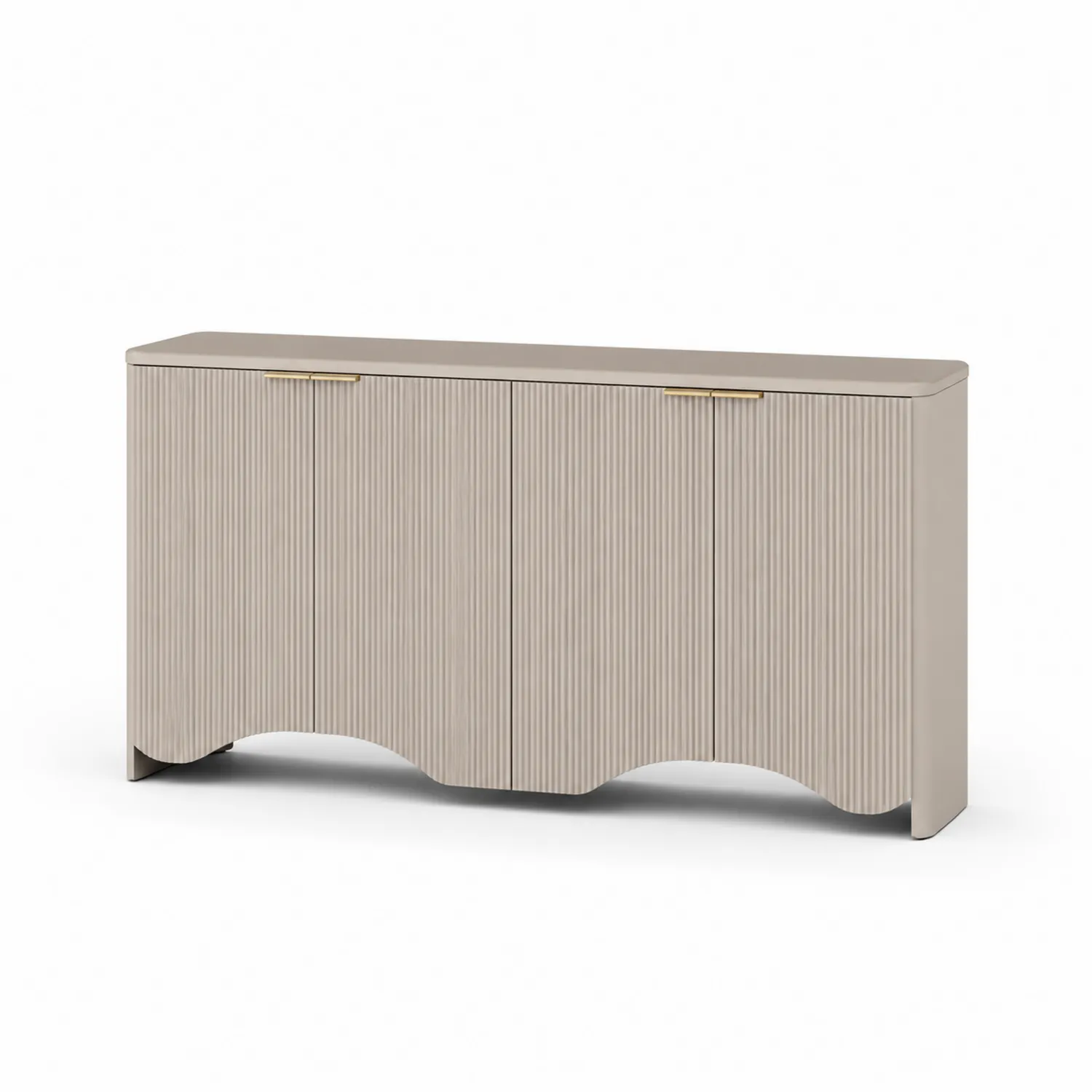 Aparador de Madera MDF Beige con Tiradores Dorados-eltidorin