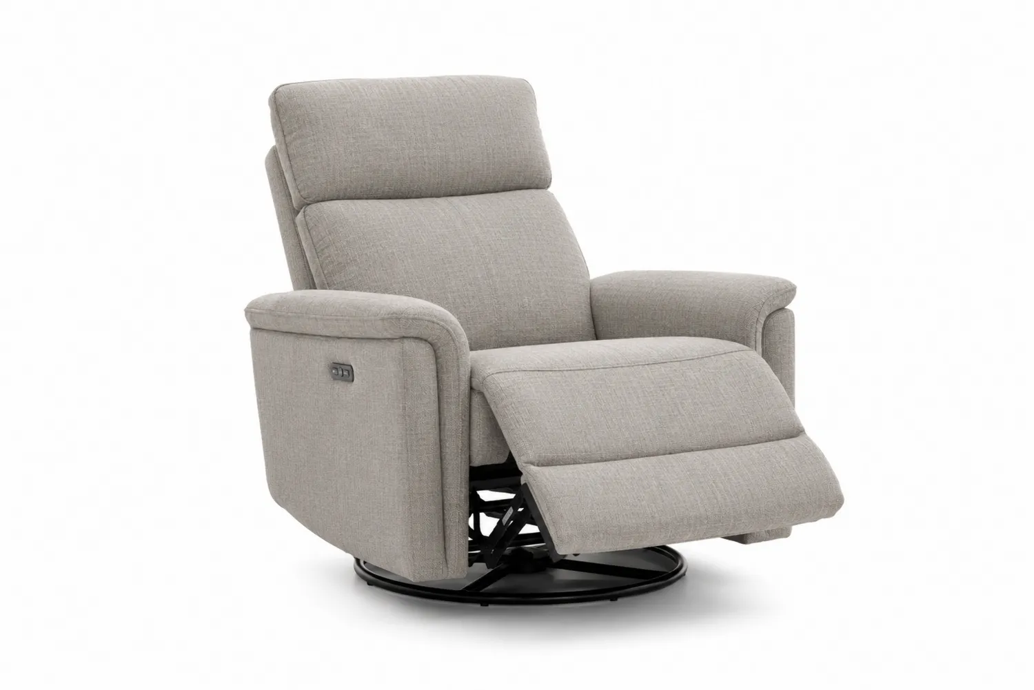 Sillón reclinable y giratorio de poliéster Gris Claro-eltidorin