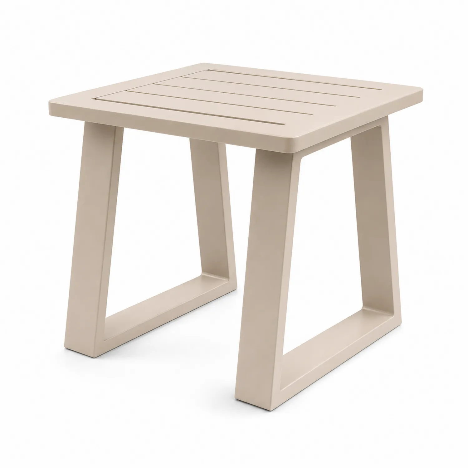 Mesa auxiliar de plástico beige 45x45x40 cm