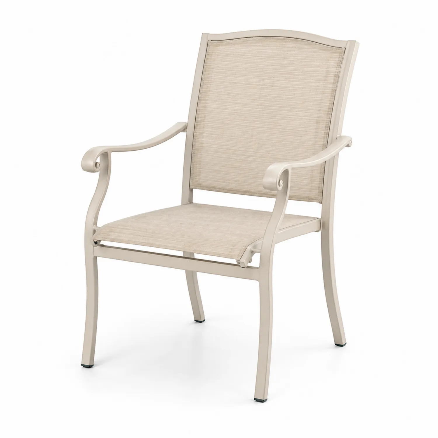 Sillón de aluminio con textileno Beige para exterior, 60x58x92 cm
