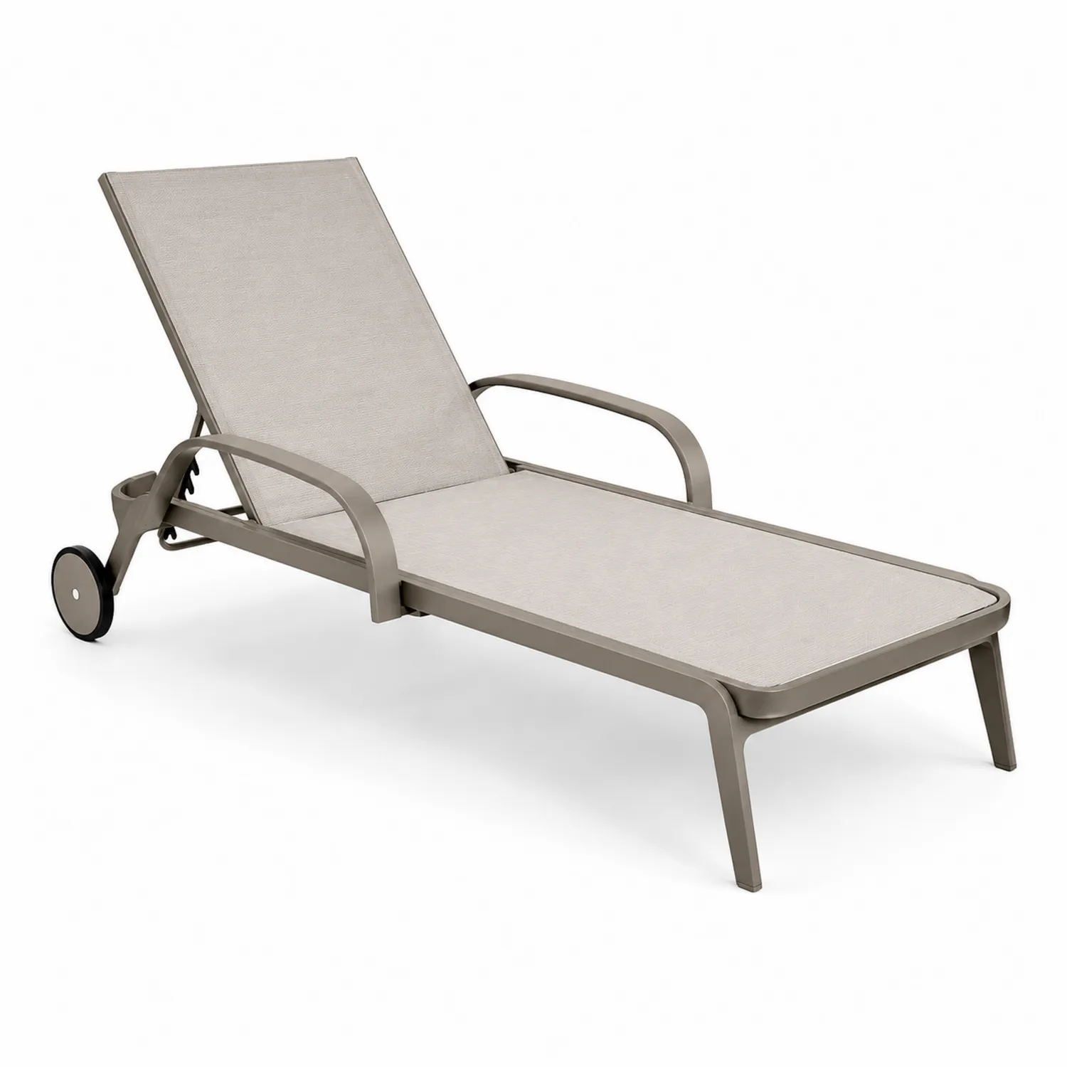 Tumbona de aluminio y textilene ajustable Beige
