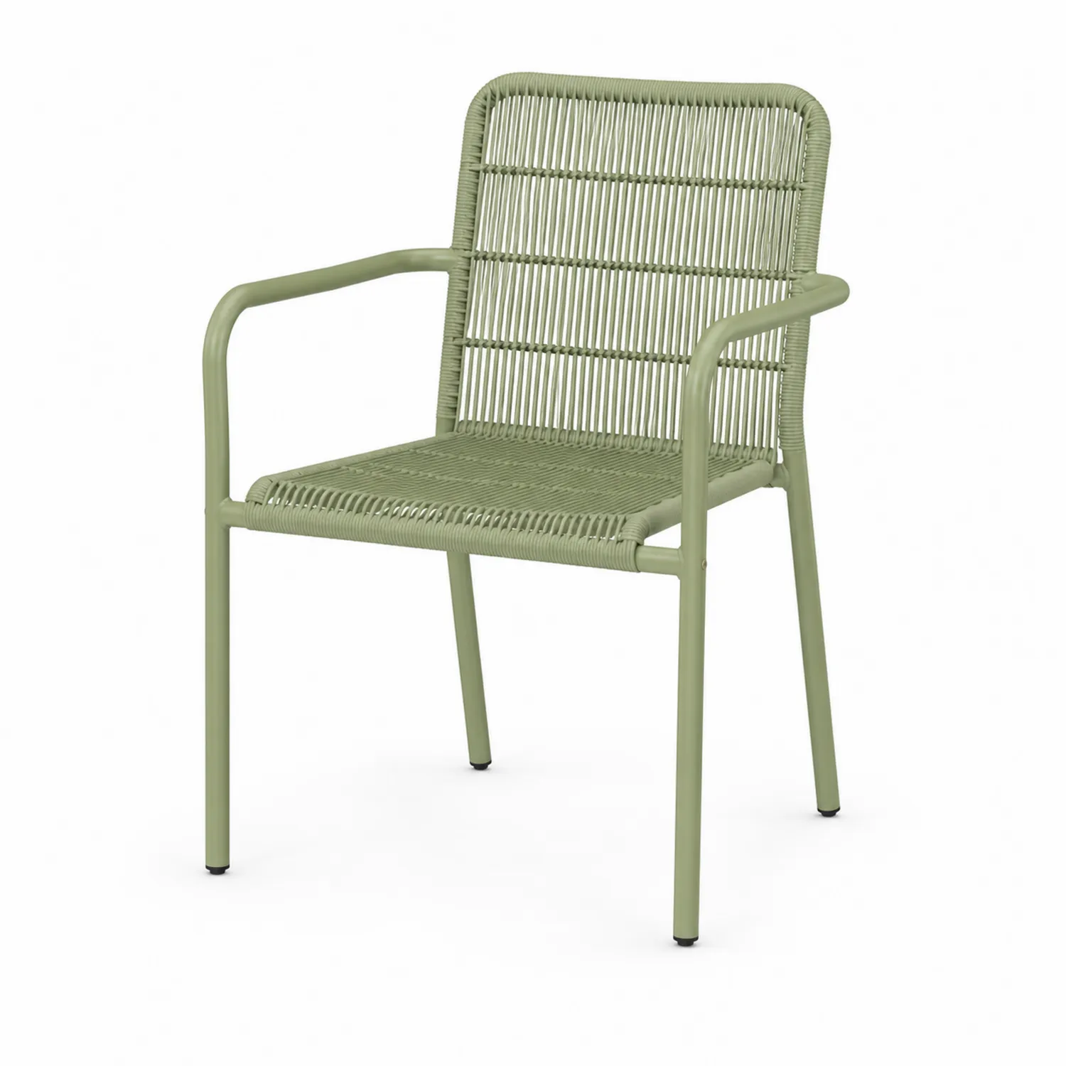 Silla de metálica y cuerda sintética Verde