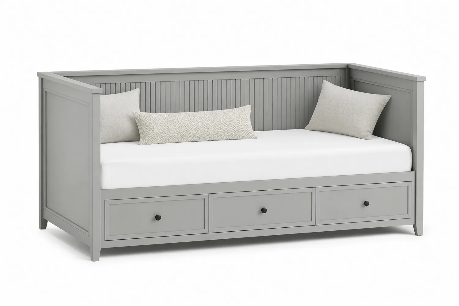 Cama de día de madera con almacenamiento Gris