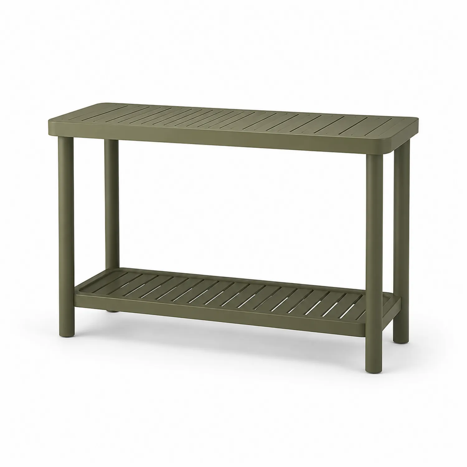 Mesa de exterior de plástico verde 120x40x80 cm