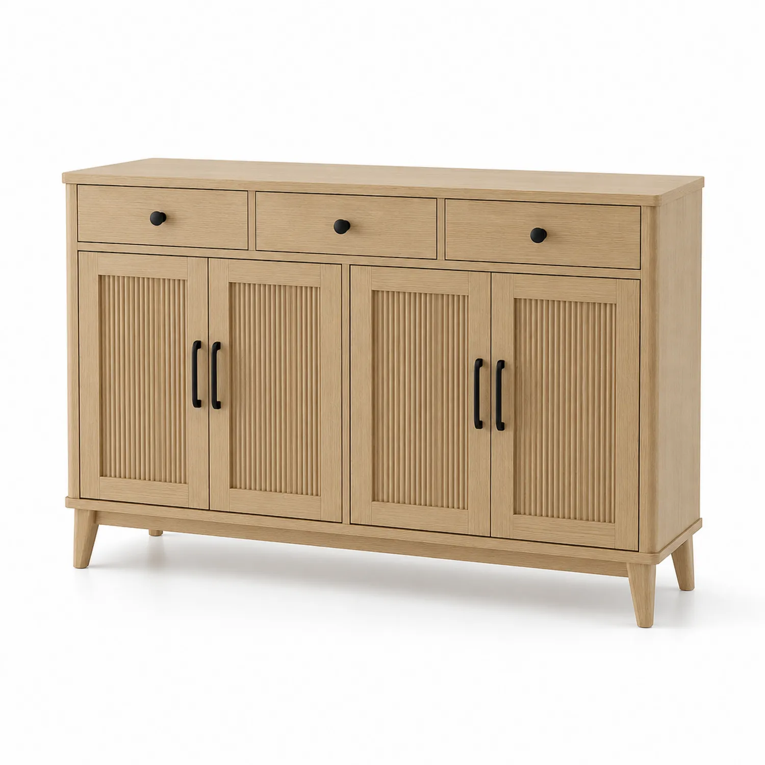 Aparador de Madera de Roble con 4 Puertas y 3 Cajones 120x85x40 cm