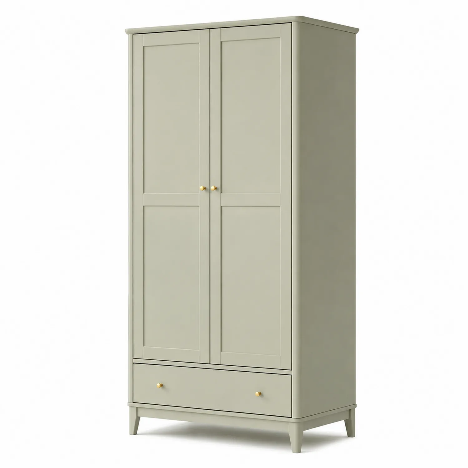 Armario de Madera con Puertas Dobles y Cajón Beige