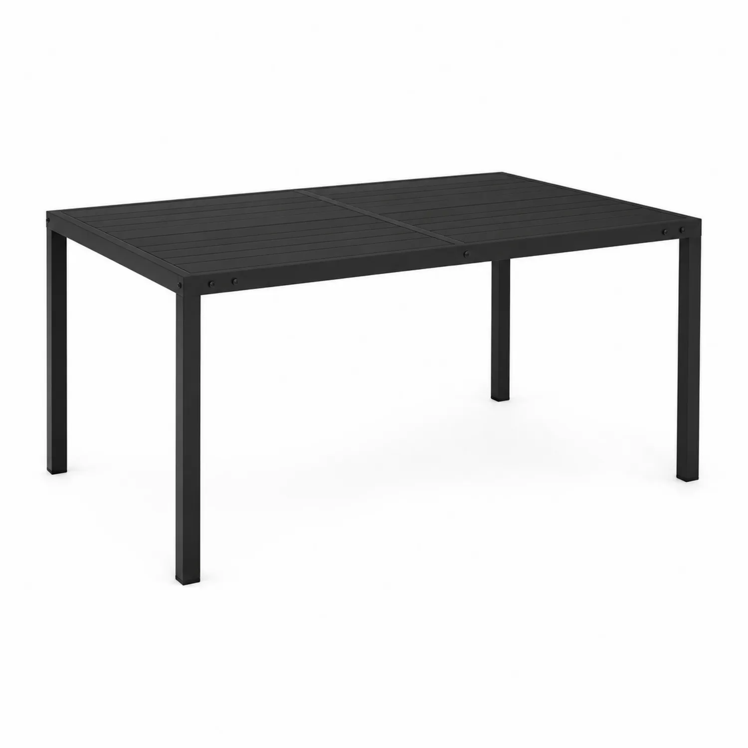 Tavolo da giardino in alluminio nero 150x90 cm