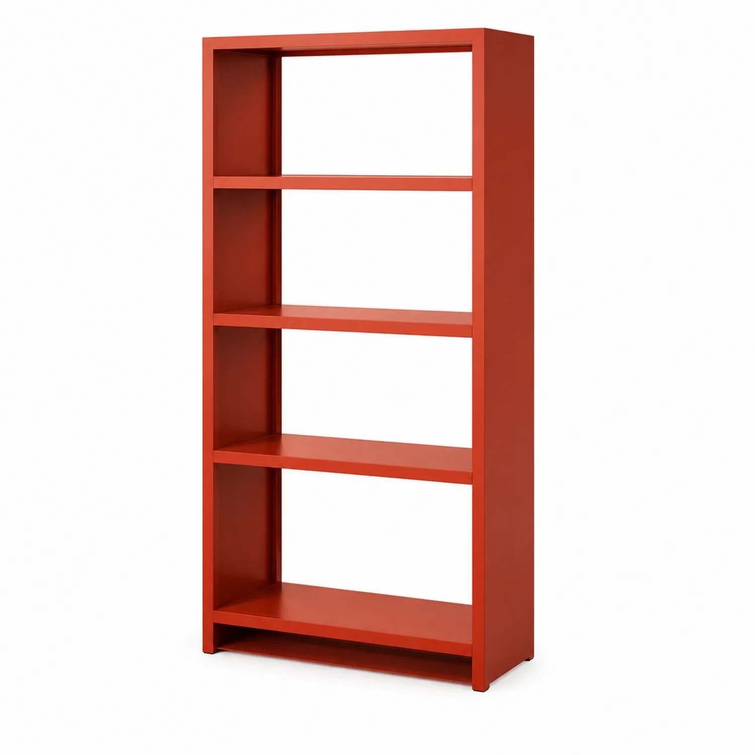 Libreria alta in legno MDF rossa con 5 ripiani