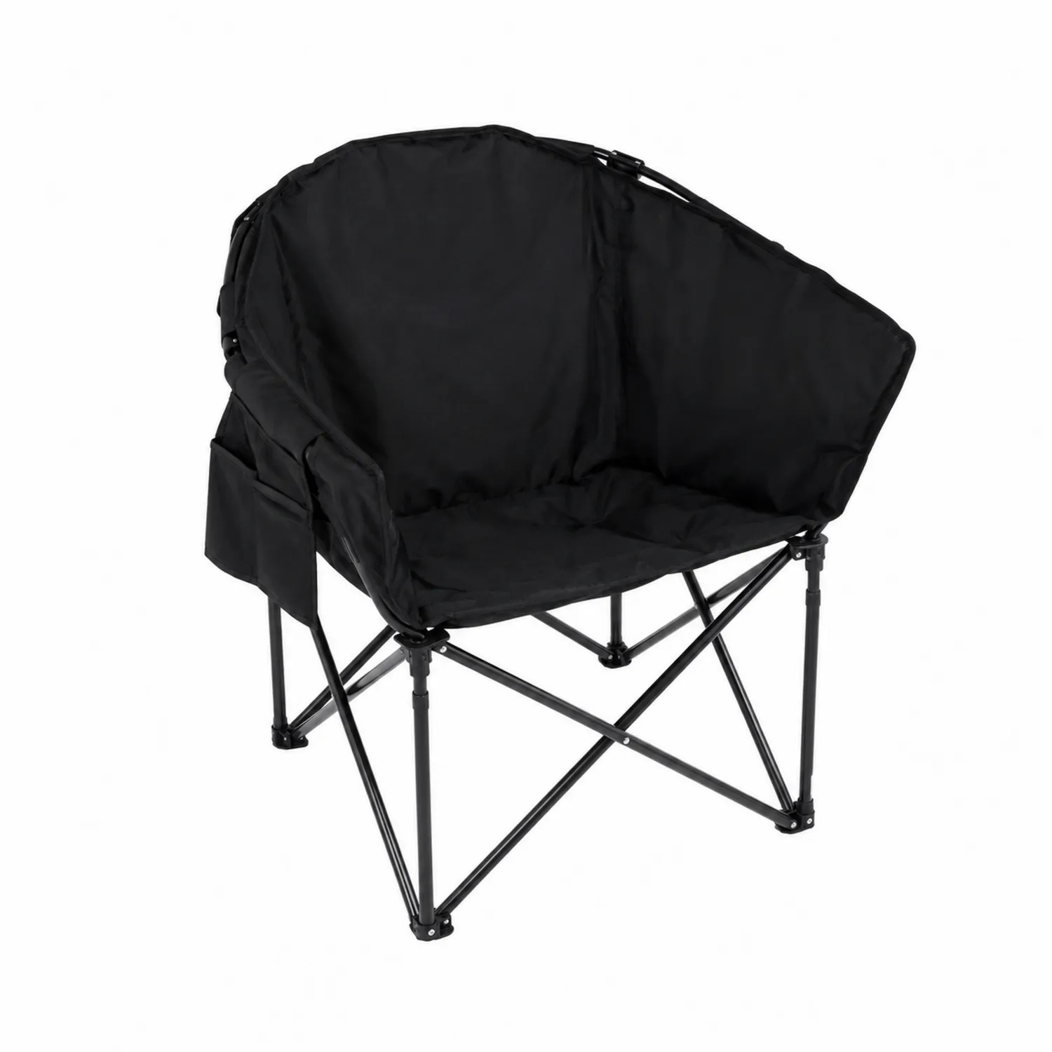 Sedia pieghevole in metallo e tessuto 70x70x80 cm Nero
