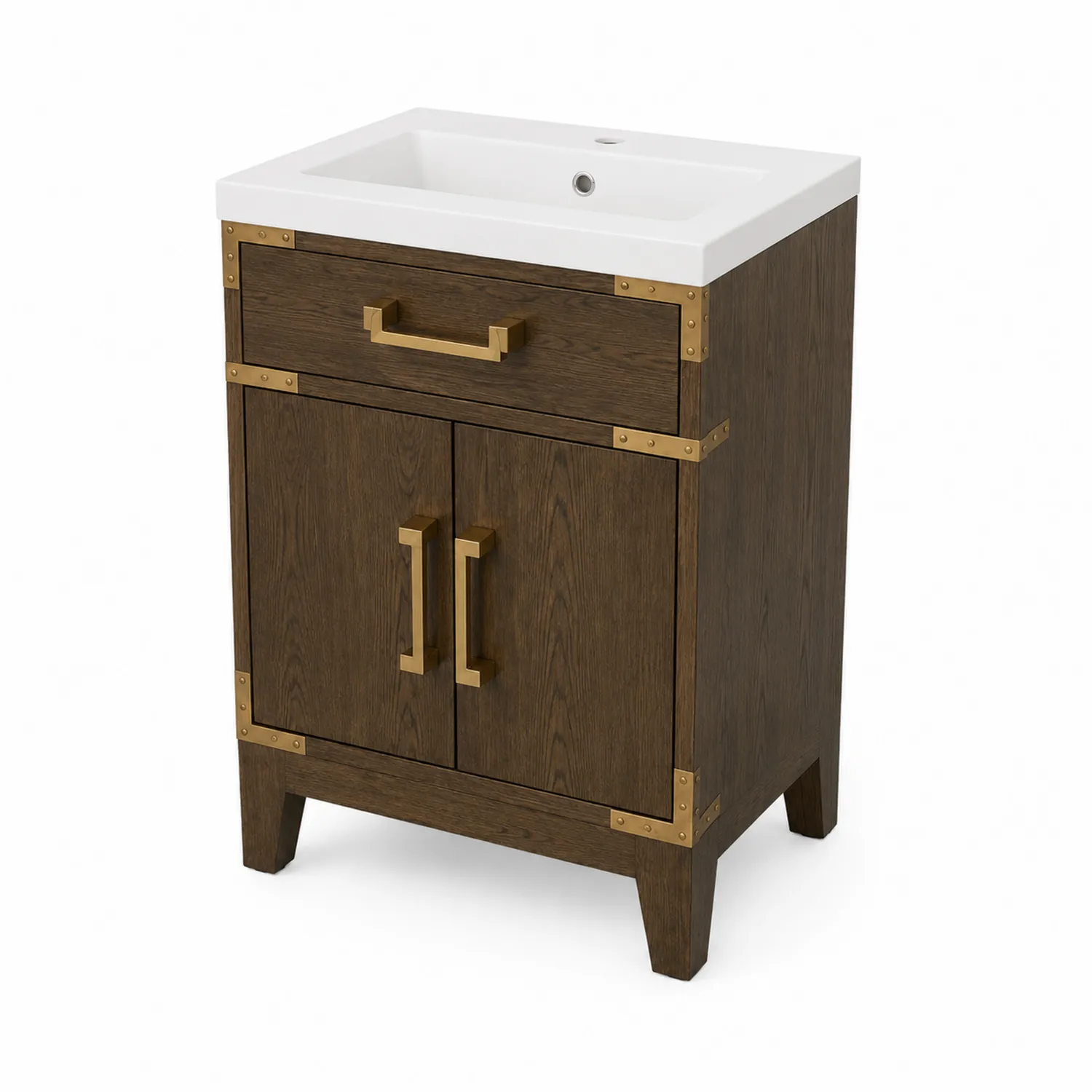 Mobile lavabo in legno con lavabo in ceramica