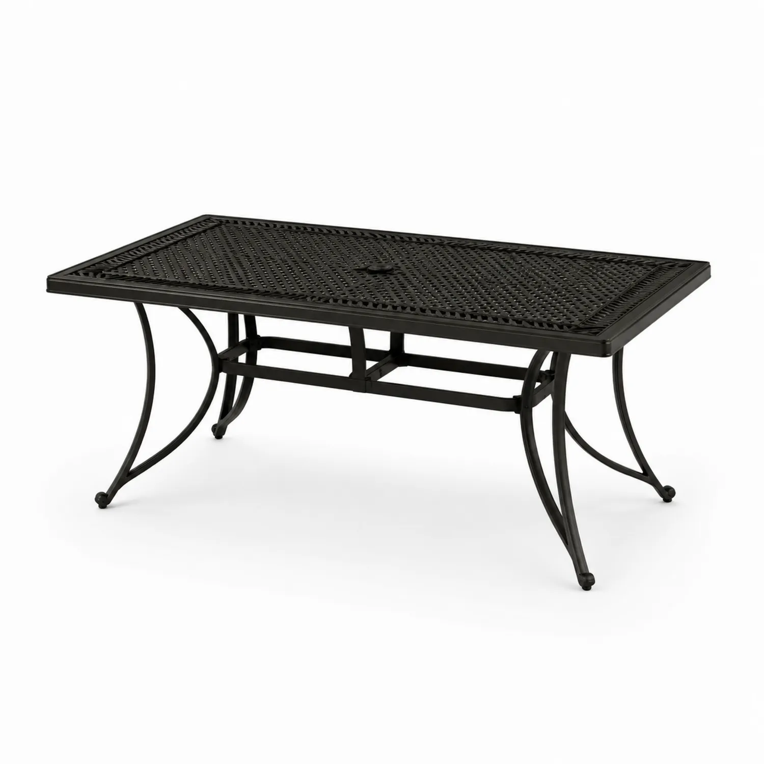 Tavolo da giardino in metallo nero 150x90x75 cm