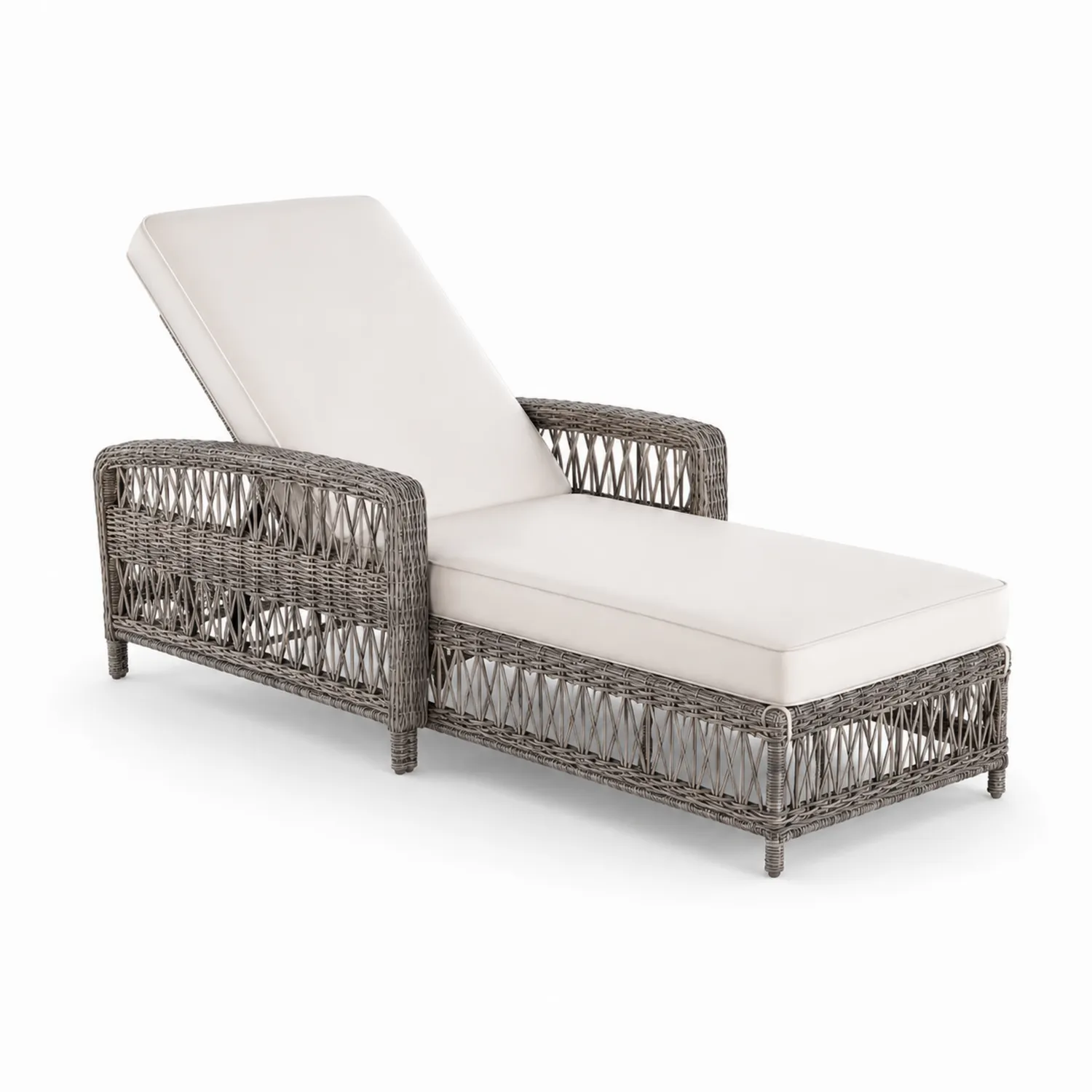 Sdraio da esterno in rattan sintetico con cuscino