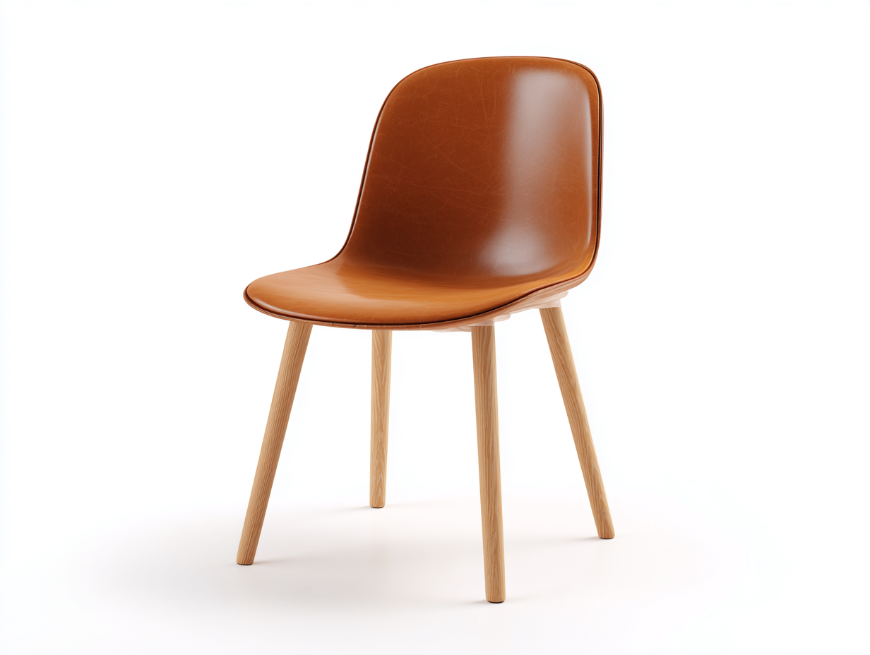Sillas de comedor madera y cuero sintético 48x52x82 cm marrón - silla individual - estilo contemporáneo-Sariarohaus