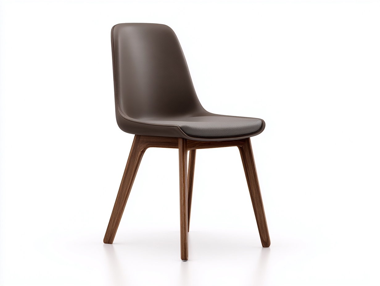 Sillas de comedor madera y cuero sintético 47x53x83 cm - marrón oscuro - estilo moderno para interior-Sariarohaus