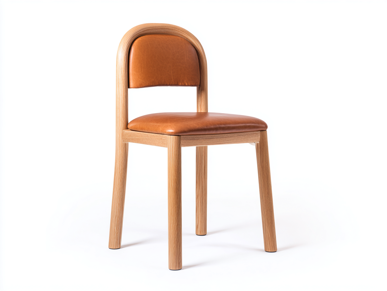 Sillas de comedor 45x55x85 cm madera y cuero sintético marrón diseño moderno-Sariarohaus